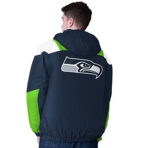 Seattle Seahawks Jacket in Navy and Neon Green